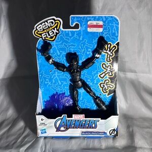 MARVEL Black Panther Action Figure Bendable Posable with Shield